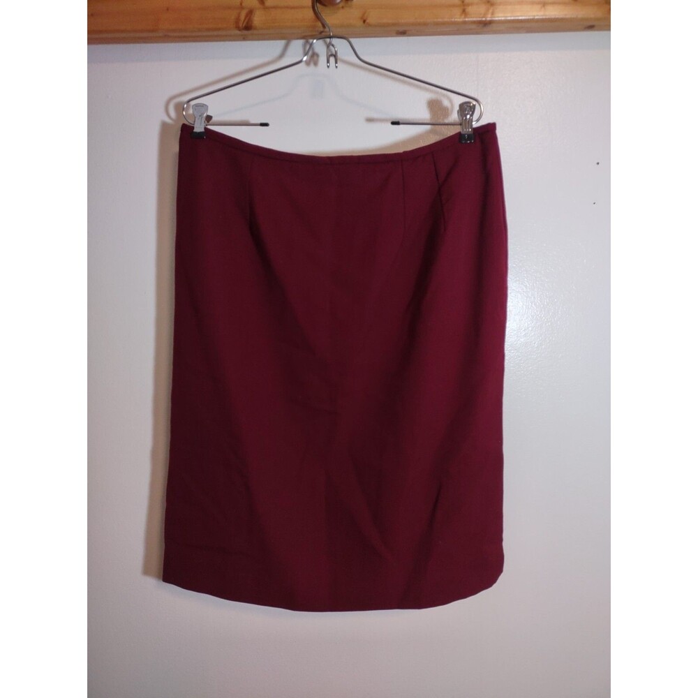 Austin Reed Wool Skirt Women's 16 Red Maroon Vintage Designer